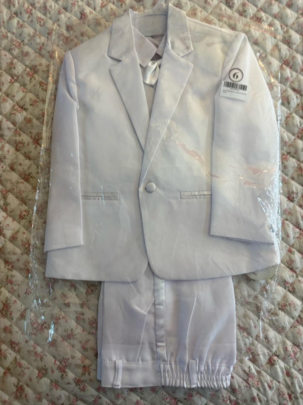Classic White Boys' Suit – 3-Piece Blazer, Vest & Pants